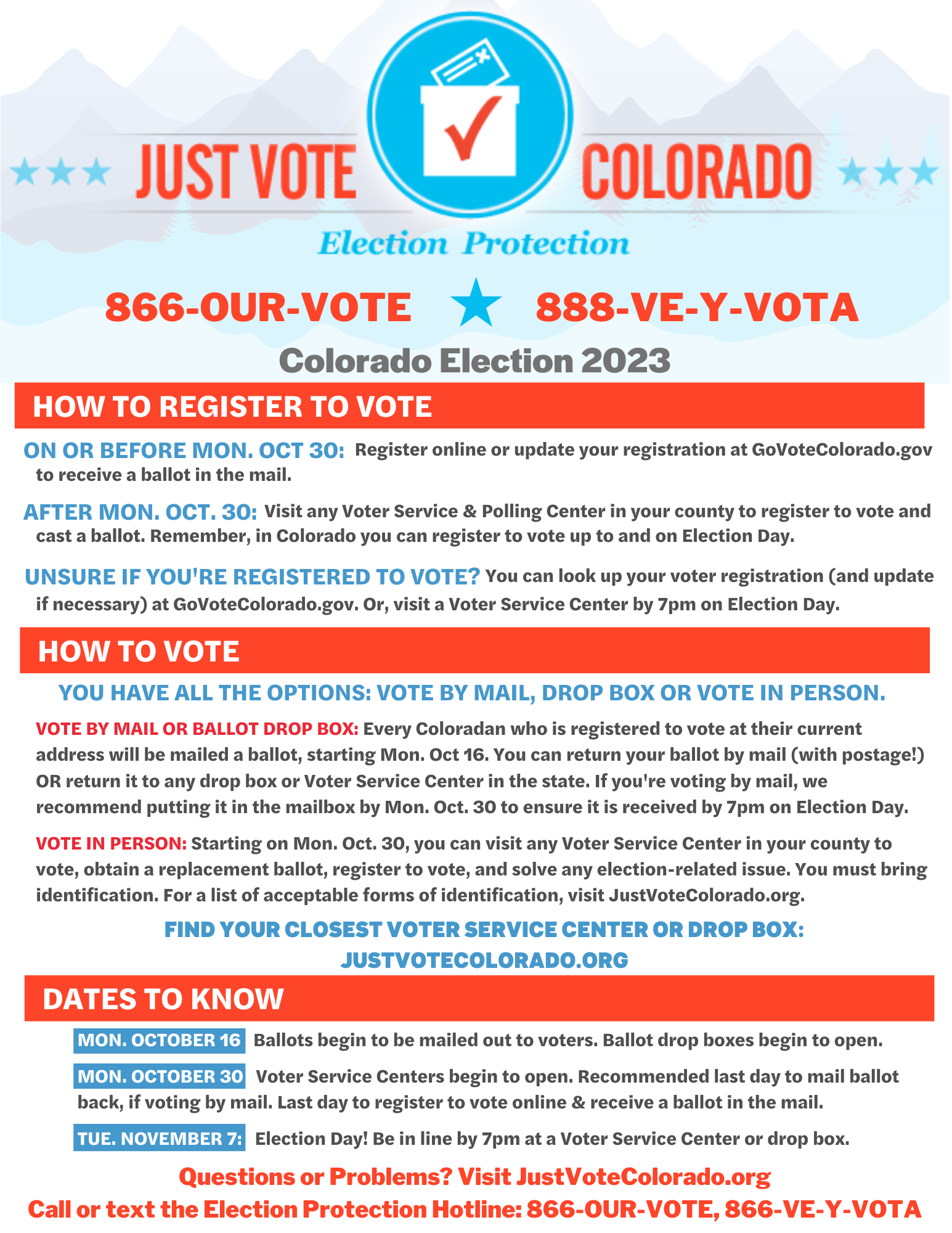 2023 Voter Info Sheet Just Vote Colorado